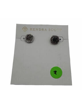 Kendra Scott Taylor Drusy Platinum Gunmetal Stud Earrings